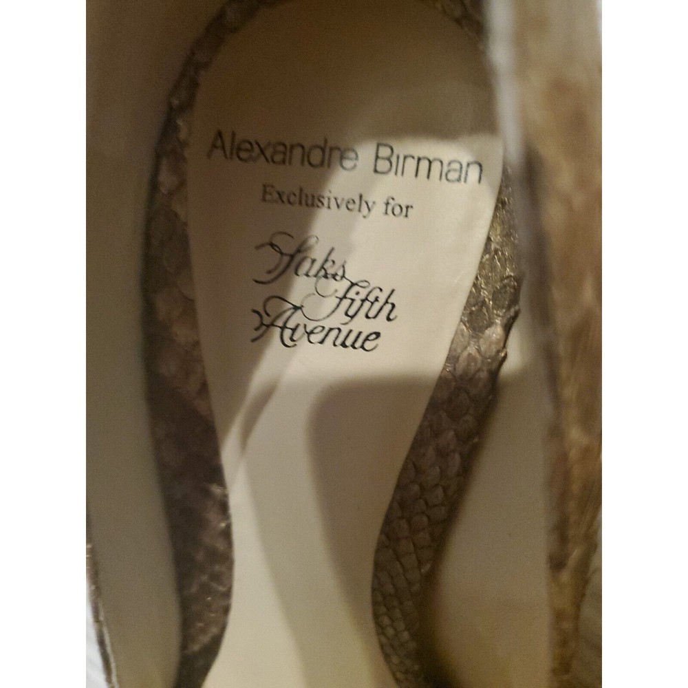 Alexandre Birman Saks Fifth Avenue Women's Heels Size 7 Gold Animal Print Luxe - Picture 7 of 11